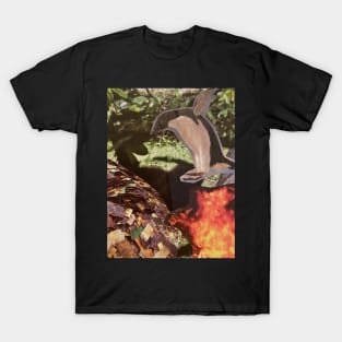 Penguin Jumping into Fire T-Shirt